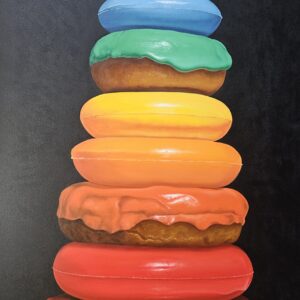 rock a snack, oil over acrylic on canvas, 96×48