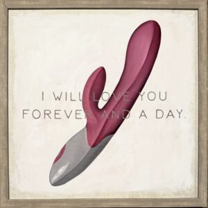 "I Will Love You Forever and a Day" oil and acrylic on found print 23 1/2" x 23 1/2"